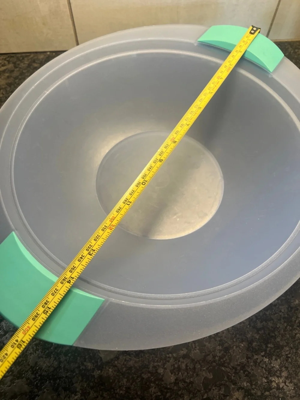 Vintage Tupperware Impressions Fruit or Salad Bowl Mint Grip Handles - 2.8 ltr